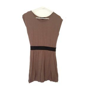 🎉 FOREVER 21 Brown Cap Sleeve Bubble Hem Dress, size S